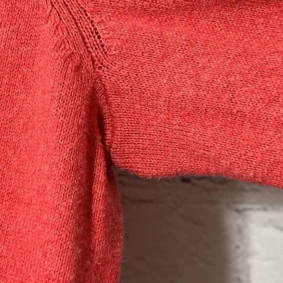 J Crew Sweater Men Large Red Cotton Cashmere Blend V Neck Knit Long Sleeve JCREW - Picture 4 of 11